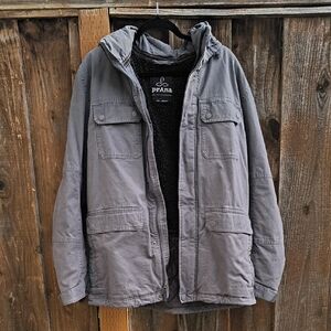 PRANA The Bronson Towne Heavyweight Jacket with A Removable Hood Size L